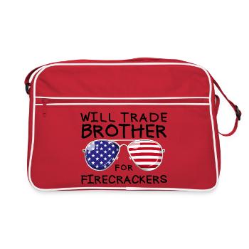 Frère d'échange pour les feux d'artifice pour les enfants du 4 juillet - Sac Retro - rouge/blanc - Devant