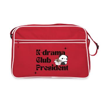 K-Drama Club Präsident Panda Ramen - Retro Tasche - Rot/Weiß - Vorne