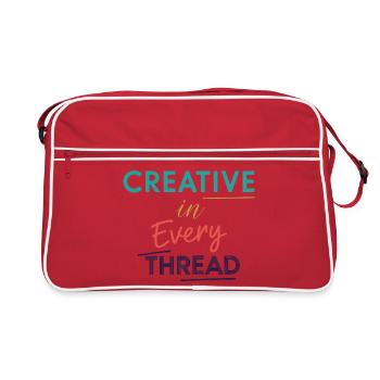 Créatif dans chaque fil Conception motivante - Sac Retro - rouge/blanc - Devant