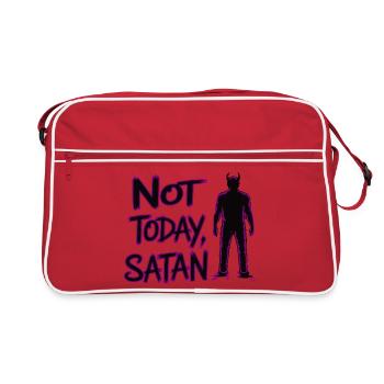 Imprimé de mème de Satan rebelle sur un t-shirt - Sac Retro - rouge/blanc - Devant