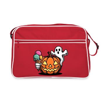Kürbis-Eis Halloween Spaß - Retro Bag - red/white - Front