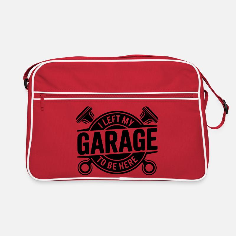 I Left My Garage Quote Mechanic Retro Bag