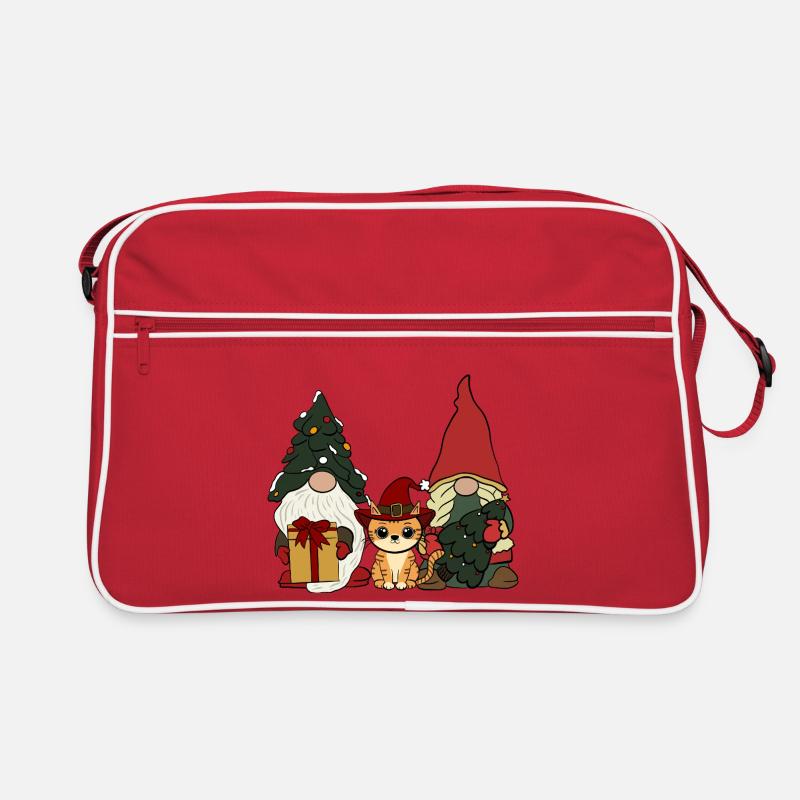 Cat between elves Retro Bag