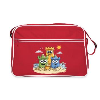Sandbox heroes on the beach - Retro Bag - red/white - Front