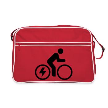 Vélo électrique, vélo électrique, tour à vélo - Sac Retro - rouge/blanc - Devant