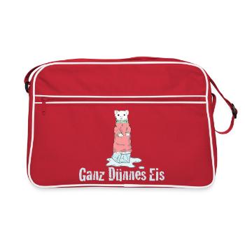 Ganz Dünnes Eis Deutscher Humor - Retro Bag - red/white - Front