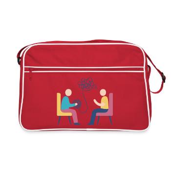 Psychothérapie – Conception de la santé mentale - Sac Retro - rouge/blanc - Devant