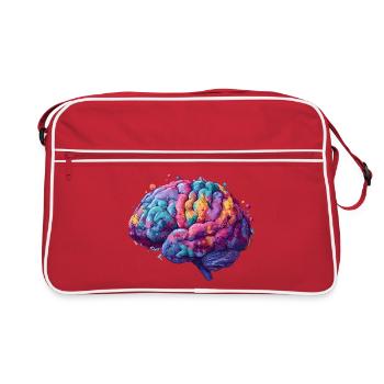 Un cerveau coloré de neurodiversité dans Colored Kun - Sac Retro - rouge/blanc - Devant