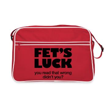 FET'S LUCK - I bet you read this wrong - FUN ONLY - Retro Bag - red/white - Front