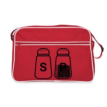 Salt and Pepper Shaker Set - Retro Bag - red/white - Front