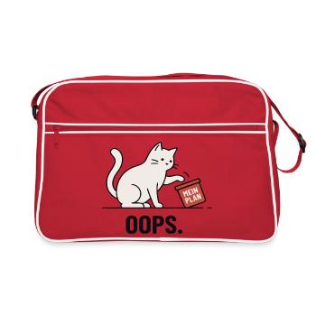 My plan... Oops – Funny Cat - Retro Bag - red/white - Front