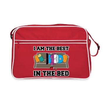 Bestes im Bett Cartoon-Tee - Retro Tasche - Rot/Weiß - Vorne