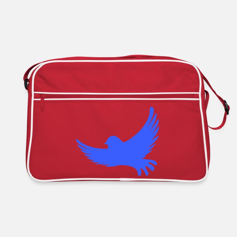 Blue-winged pigeon in flight Retro Bag