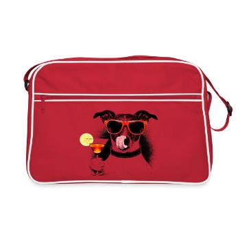 Cool Dog – Popart Halftone avec cocktail - Sac Retro - rouge/blanc - Devant