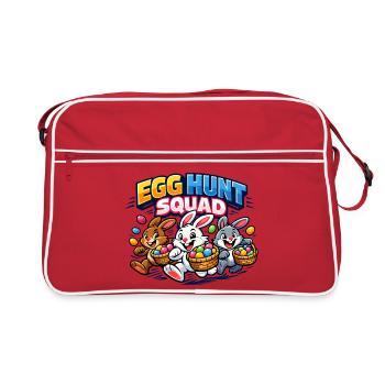 Ostern Egg Hunt Squad Osterhase - Retro Tasche - Rot/Weiß - Vorne