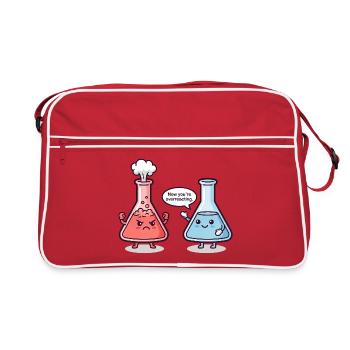 Réaction excessive - Humour de chimiste - Sac Retro - rouge/blanc - Devant