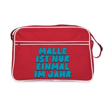 Malle ist nur einmal im Jahr - Retro Tasche - Rot/Weiß - Vorne