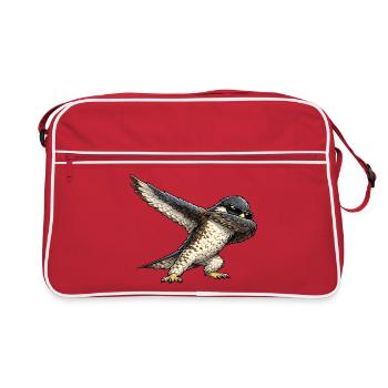 Dabbing Falke - Retro Tasche - Rot/Weiß - Vorne