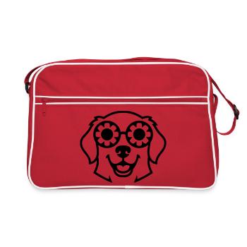 Contour des fleurs pour lunettes pour chien - Sac Retro - rouge/blanc - Devant