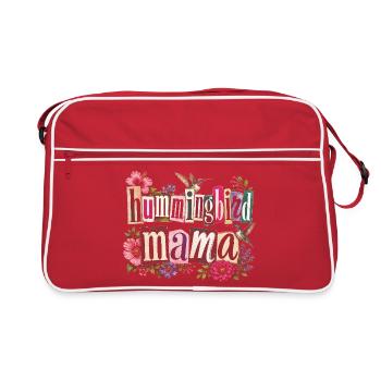 Ruby Throated Hummingbird Mama Mom - Retro Bag - red/white - Front