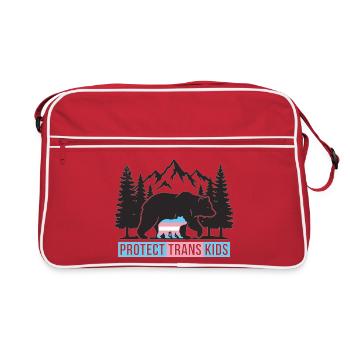 Mois de la fierté LGBT - Protéger les enfants trans - Sac Retro - rouge/blanc - Devant
