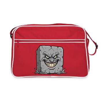 Grimace sombre de la pierre tombale de dessin animé - Sac Retro - rouge/blanc - Devant