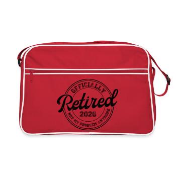 Cadeau drôle de retraite pour les retraités 2026 - Sac Retro - rouge/blanc - Devant