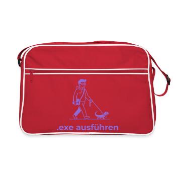 Exe Echse ausfuehren Admin Sysadmin Geschenk - Retro Tasche - Rot/Weiß - Vorne