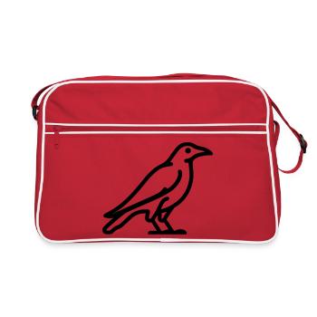 Krähe - Retro Tasche - Rot/Weiß - Vorne