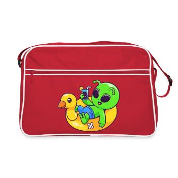 Alien Chill on Pool Float - Retro Bag - red/white - Front