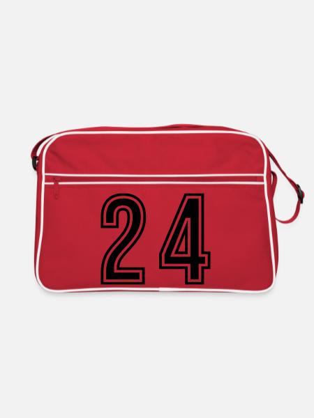 24 Zahl symbol - Retro Tasche - Rot/Weiß - Vorne