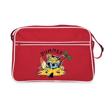 Conception de l’île de la plage du crâne d’été - Sac Retro - rouge/blanc - Devant