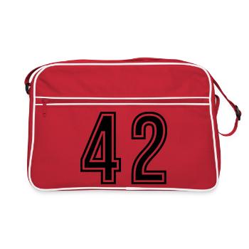 42 Symbole numérique - Sac Retro - rouge/blanc - Devant