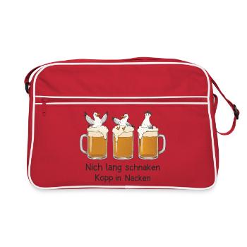 Not Long Schnaken Kopp In Neck Beer Seagulls - Retro Tasche - Rot/Weiß - Vorne