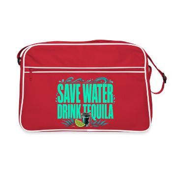 Save Water, Drink Tequila - Funny Shirt - Retro Bag - red/white - Front