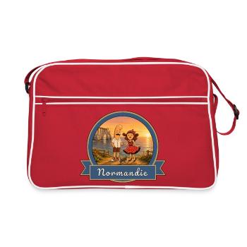 Kek & Ina en Normandie - Souvenir de France - Sac Retro - rouge/blanc - Devant