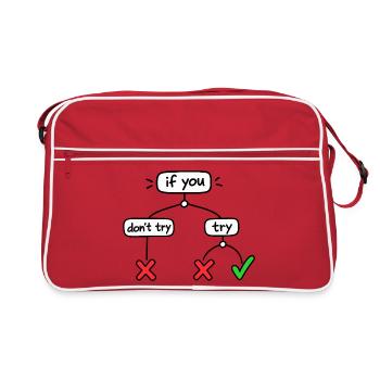 Humor lover, logical, decision-making, funny - Retro Bag - red/white - Front