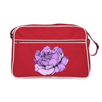 Art en ligne de pivoine violette - Sac Retro - rouge/blanc - Devant