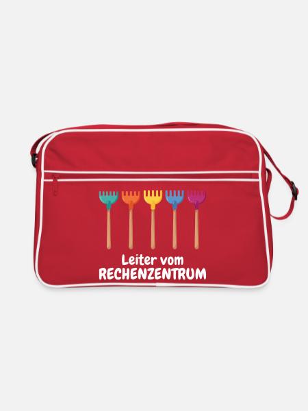 Leiter vom Rechenzentrum EDV - Retro Tasche - Rot/Weiß