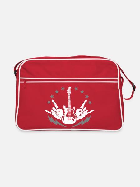 Lustiges Musiker - Retro Tasche - Rot/Weiß