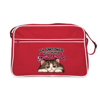 Ich funktioniere nur im Schmusemodus - Retro Tasche - Rot/Weiß - Vorne