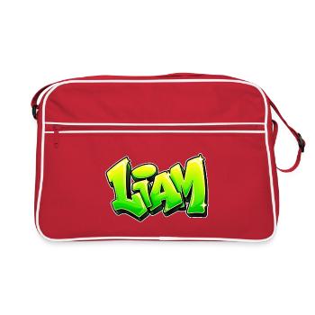LIAM Graffiti-Name: Das Geschenk, das den Kopf umhaut! - Retro Tasche - Rot/Weiß - Vorne