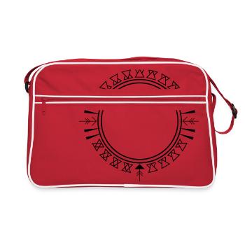 Azteken Dreieck Verzierung - Retro Tasche - Rot/Weiß - Vorne