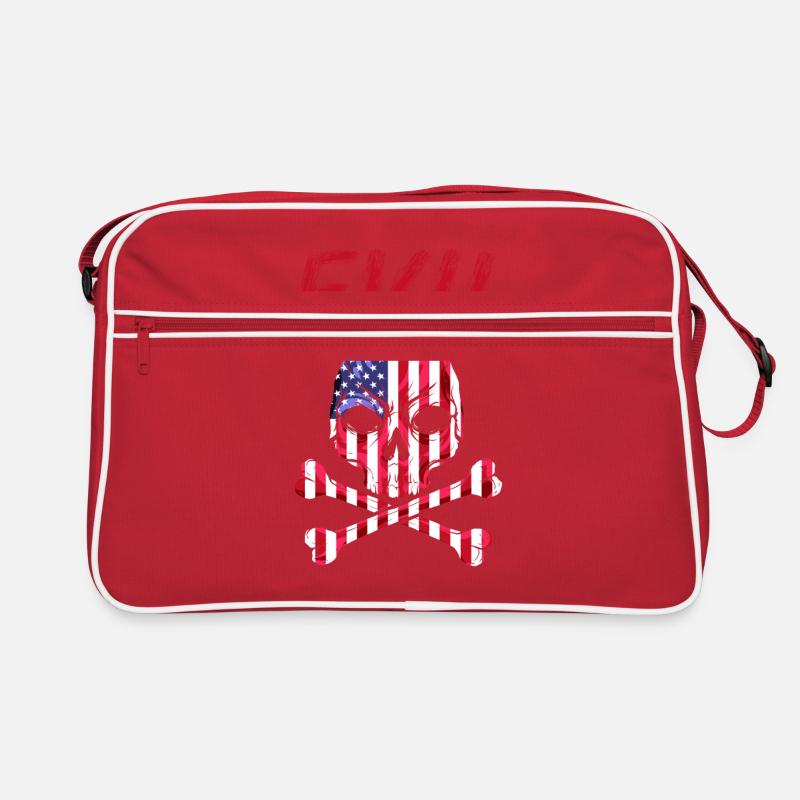 Crâne maléfique, Evil Skull couleurs drapeaux Sac Retro