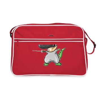 Le T-Rex l’escrime avec masque et fleuret escrime - Sac Retro - rouge/blanc - Devant