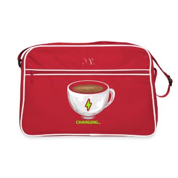 The coffee recharges the batteries - Retro Bag - red/white - Front
