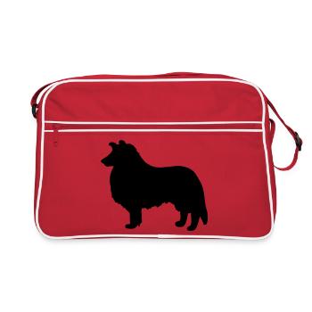 Collie Dog - Retro Bag - red/white - Front
