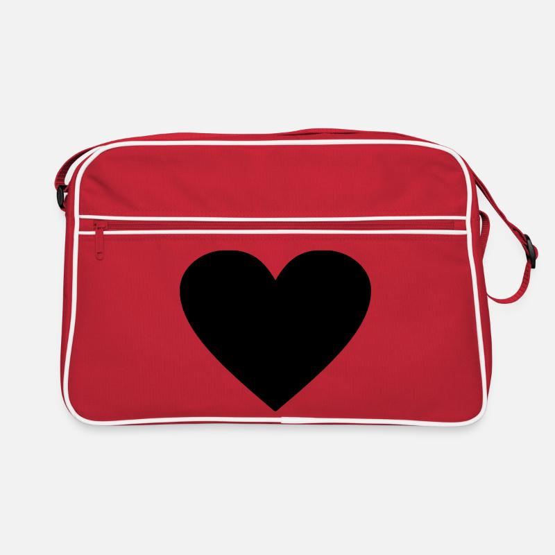 Schwarzes Herz Awesomeelement Retro Tasche