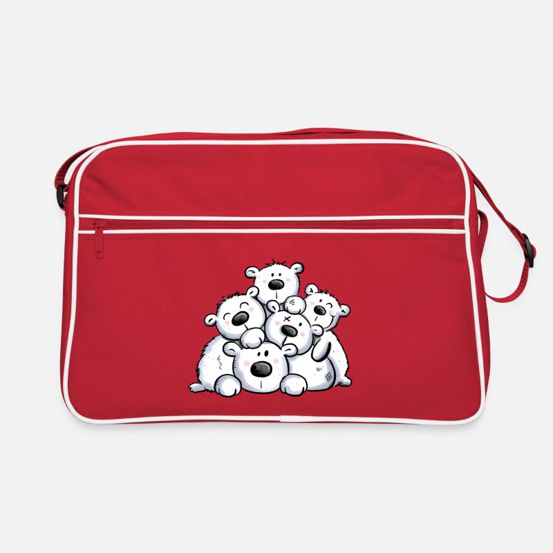 Polar Bear Cluster I Polar Bear Teddy Children Gift Retro Bag