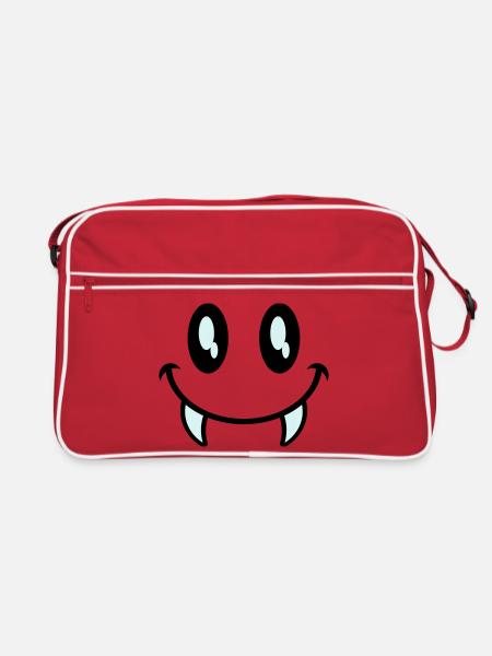 kleines monster smiley - Retro Tasche - Rot/Weiß